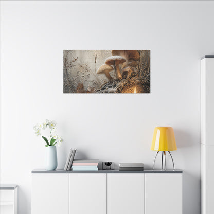 Wild Mushrooms Texture Canvas Art | Elegant Japandi Art