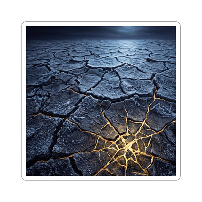 Cracked Earth Gold Vein Sticker | Philosophical Kintsugi Art