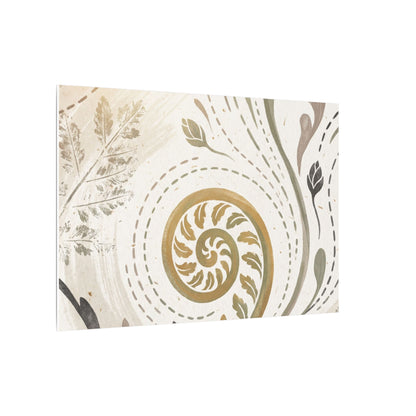 Japandi Fern Unfurling in Golden Hour | Japanese Pattern Canvas Art