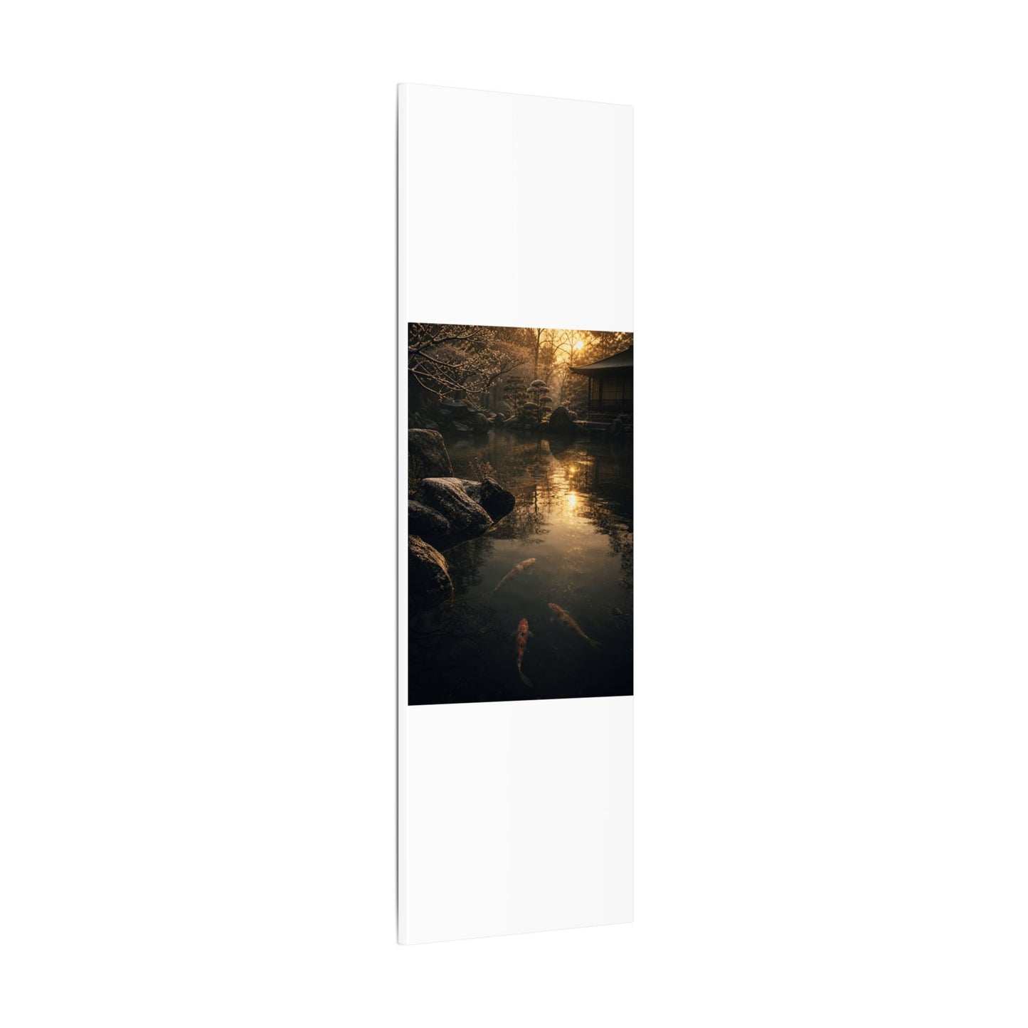 Winter Koi Pond Shadow Zen Canvas Art | Bold Decor