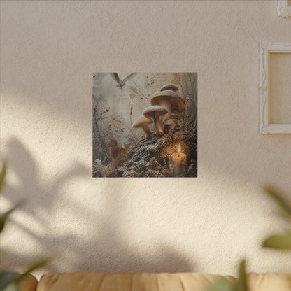 Wild Mushrooms Texture Canvas Art | Elegant Japandi Art