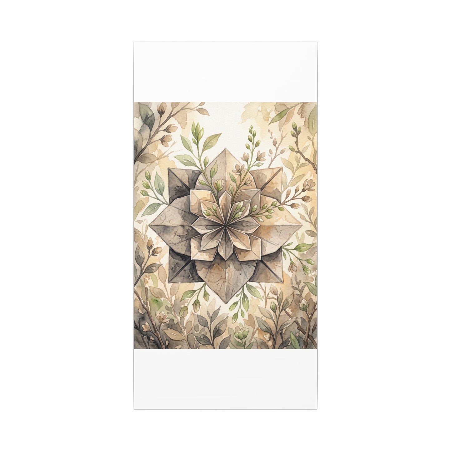 Warm Paper Fold Canvas Art - Watercolor Japandi