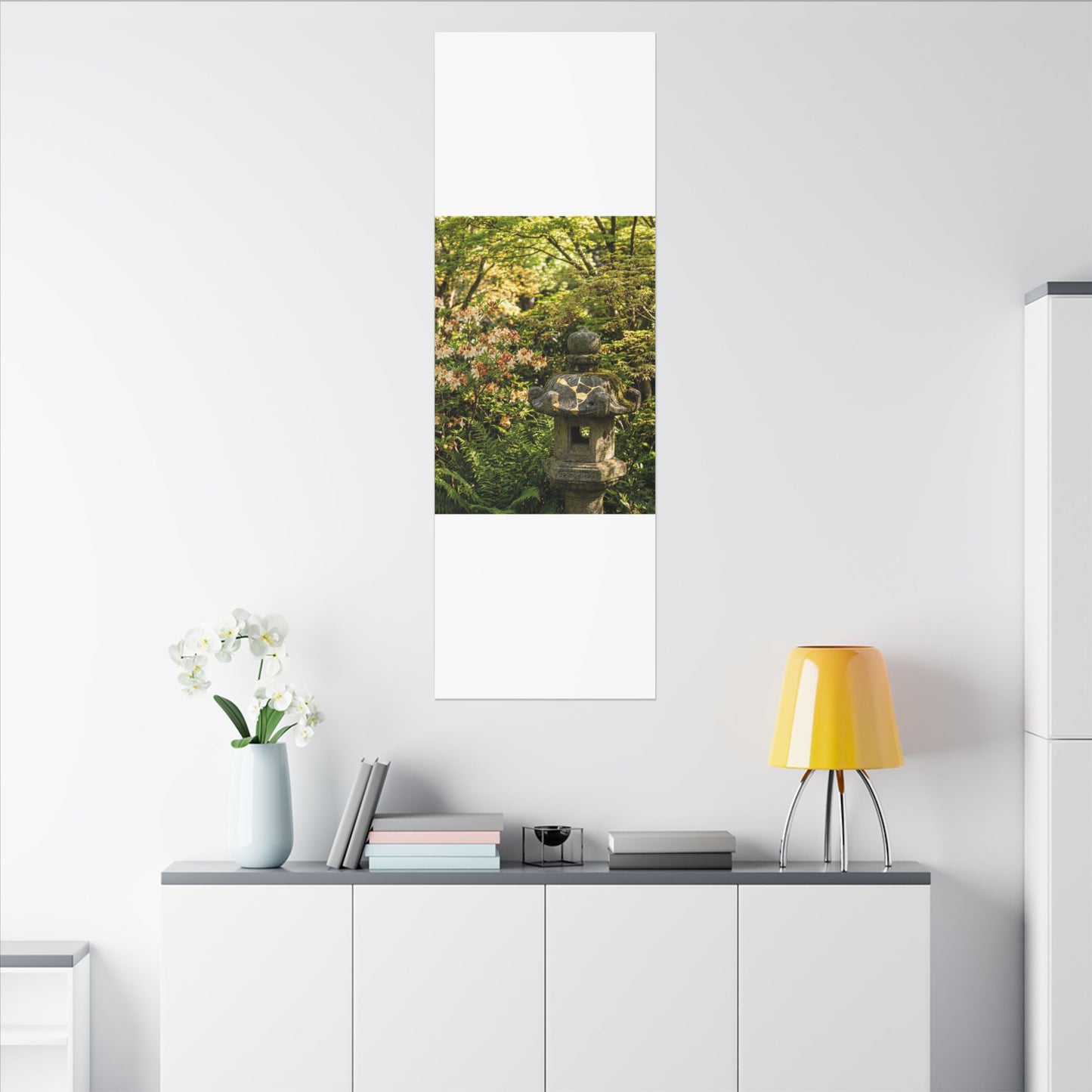 Spring Stone Lantern Gold Repair Canvas Art | Beautiful Decor