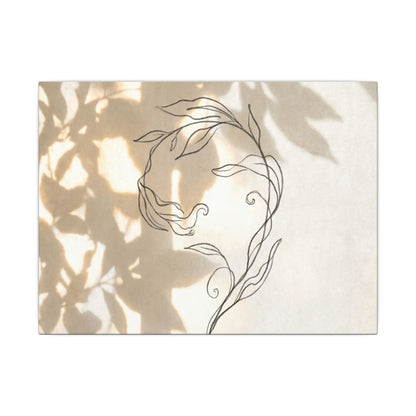 Warm Shoji Screen Canvas Art - Minimal Line Japandi Art Print