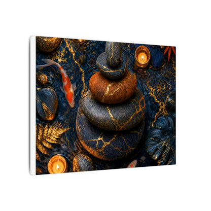 Summer River Stones Gold Vein Canvas Art | Resilient Decor