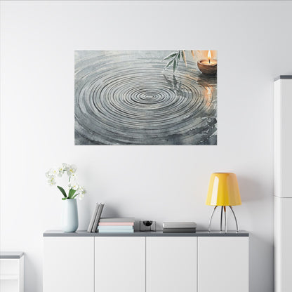 Water Ripple Sumi E Canvas Art | Calm Zen Art