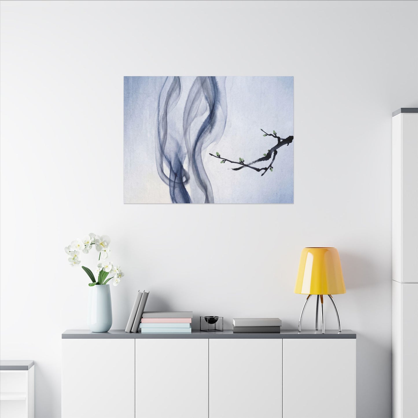 Incense Smoke Spring Canvas Art | Zen Tranquil Design