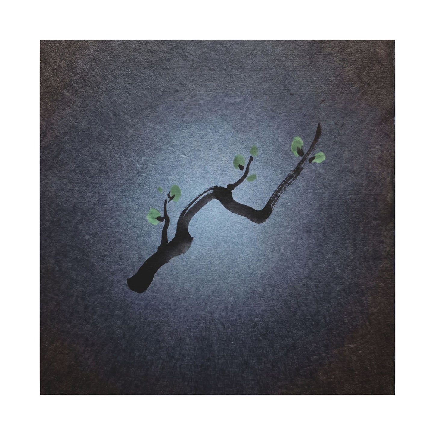 Ink Brushstroke Canvas Art | Spring Dark Japandi Moody Minimal Art Art Print