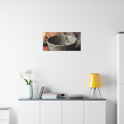 Ceramic Bowl Spring Canvas Art | Japandi Neutral Design