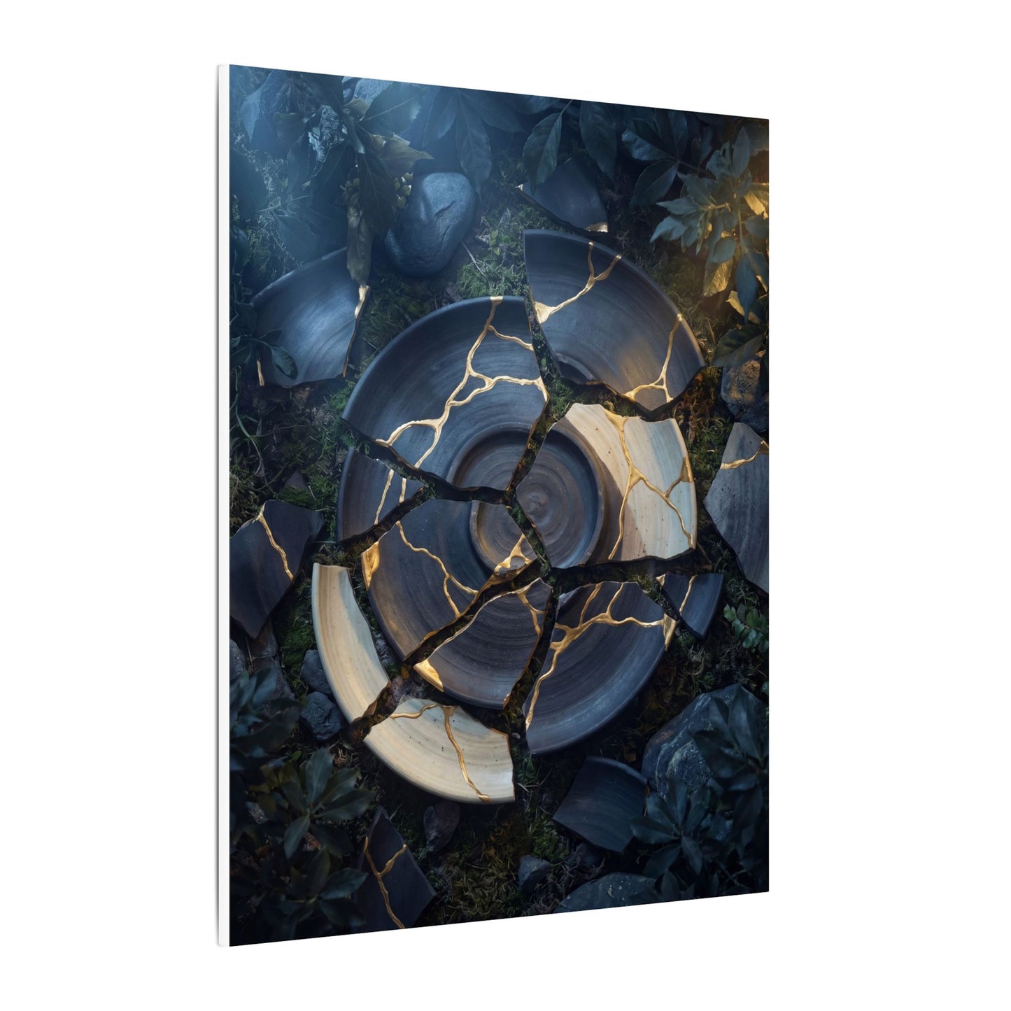 Resilient Broken Pottery Canvas Art - Gold Vein Kintsugi