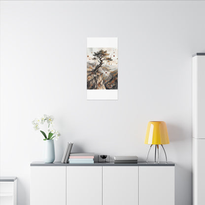 Autumn Pine Tree Watercolor Canvas Art | Warm Decor