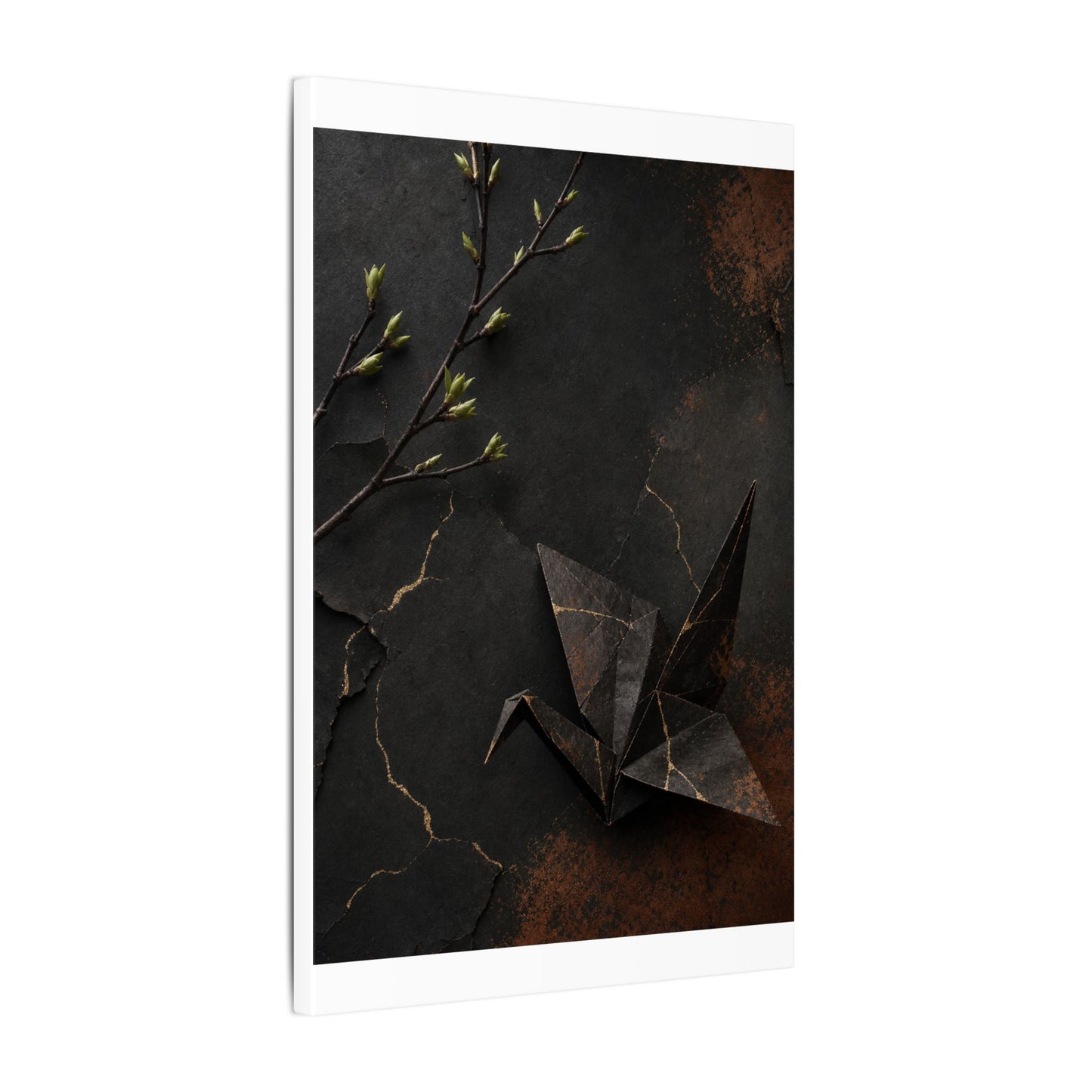 Paper Fold Canvas Art | Spring Kintsugi Broken Beauty Art
