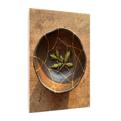 Ceramic Bowl Gold Repair Canvas Art | Resilient Kintsugi Art
