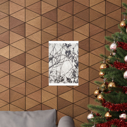 Shadow Play Wall Art Print | Winter Japandi Japanese Pattern Art
