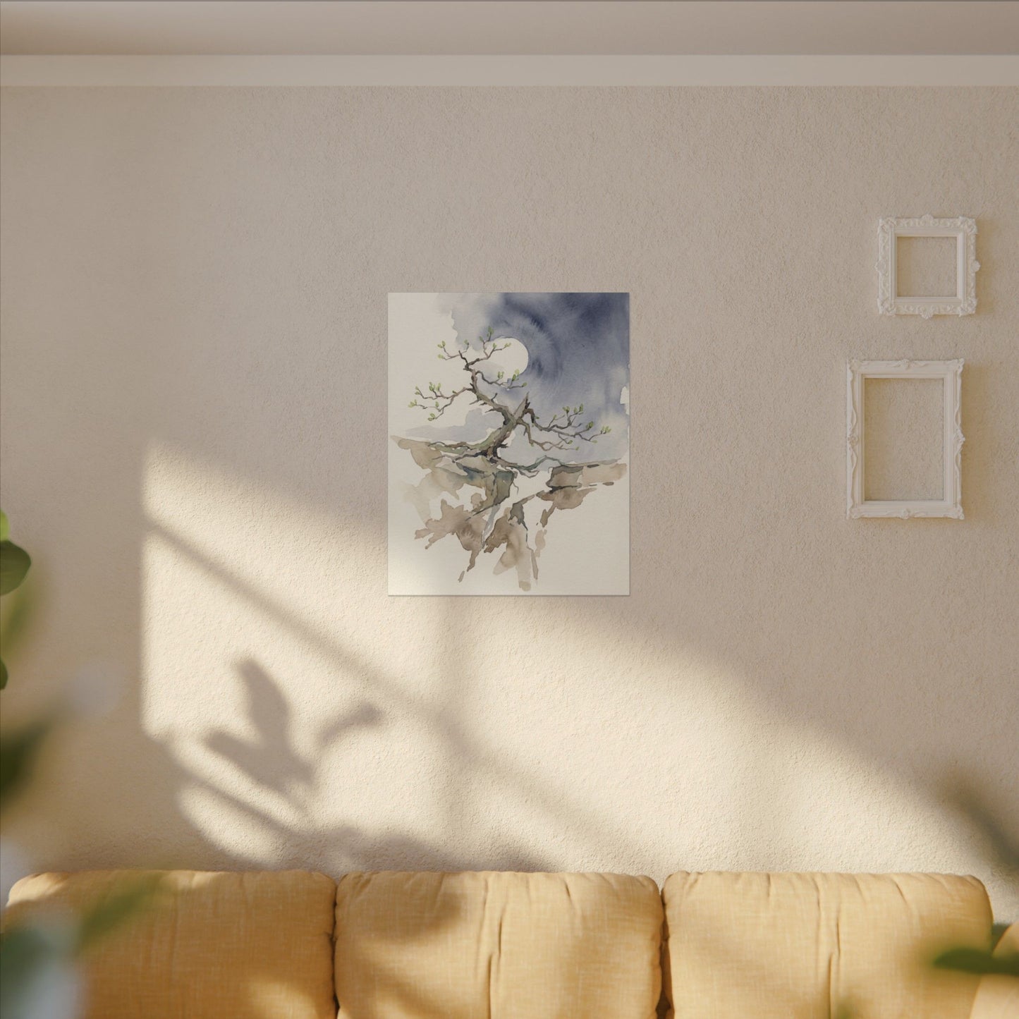 Moonlight Pine Tree Canvas Art - Japandi Ma