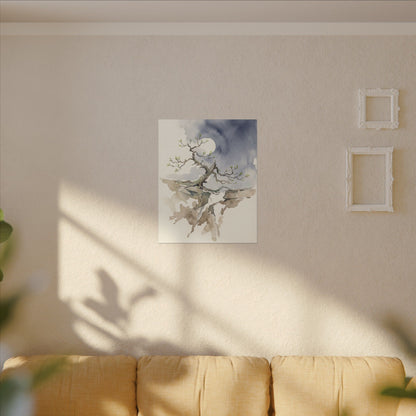 Moonlight Pine Tree Canvas Art - Japandi Ma