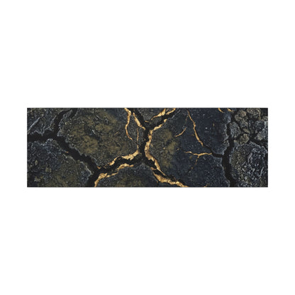 Overcast Cracked Earth Canvas Art - Dark Japandi Ma