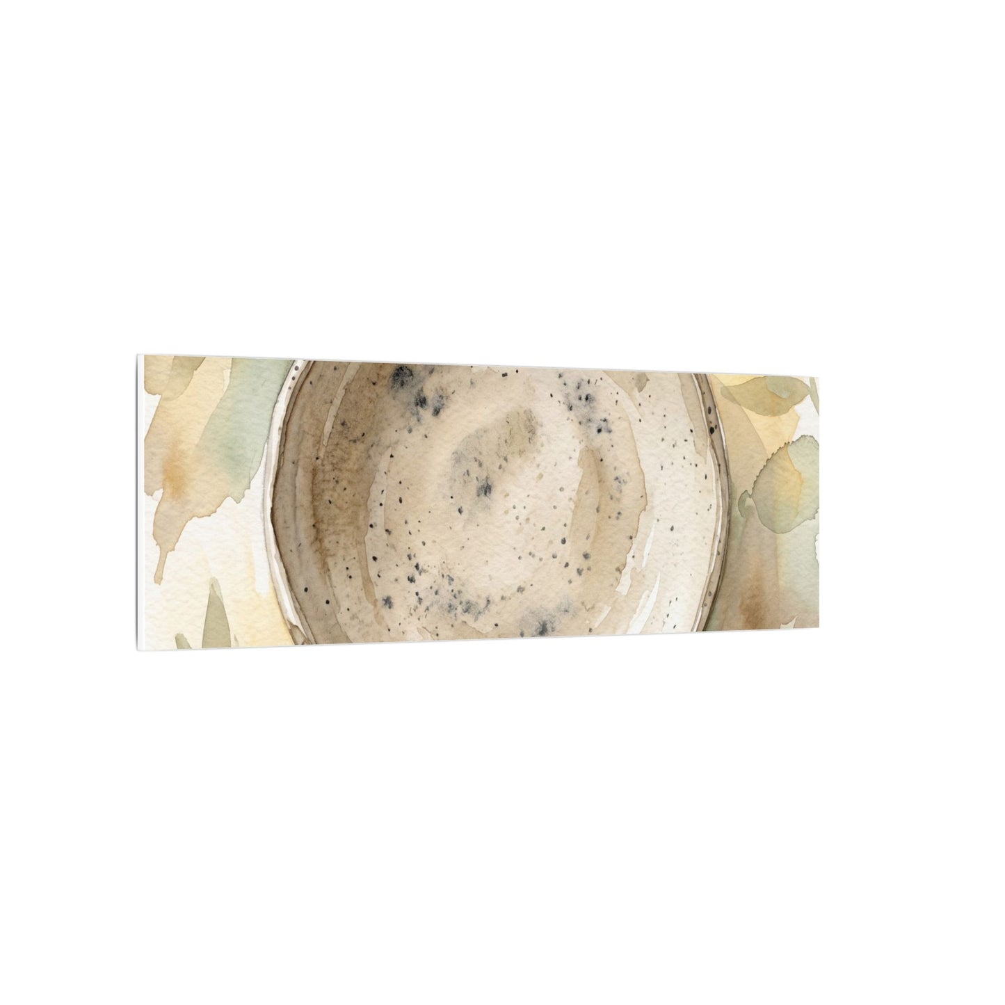 Ceramic Bowl Watercolor Canvas Art | Warm Japandi Art
