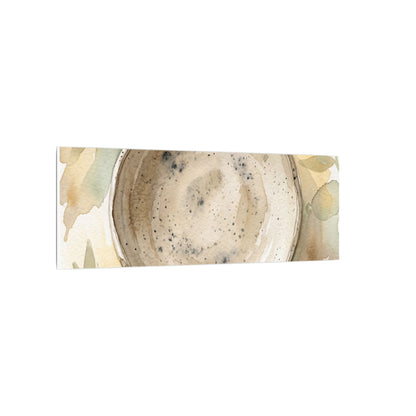 Ceramic Bowl Watercolor Canvas Art | Warm Japandi Art