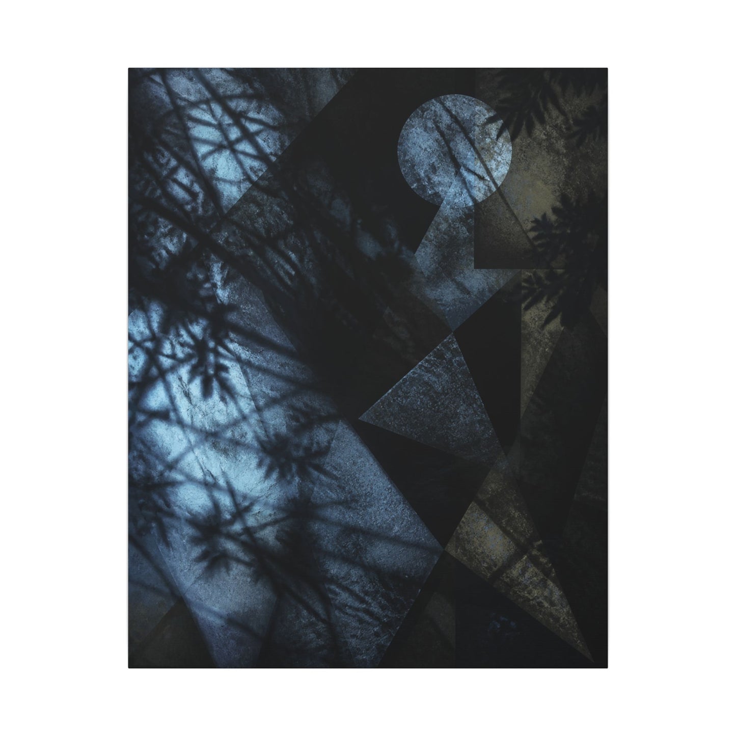 Shadow Play Winter Canvas Art | Dark Japandi Luxurious Design