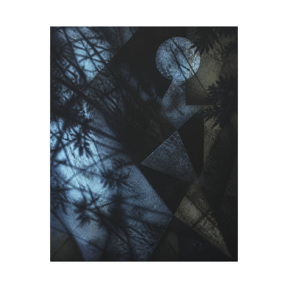 Shadow Play Winter Canvas Art | Dark Japandi Luxurious Design