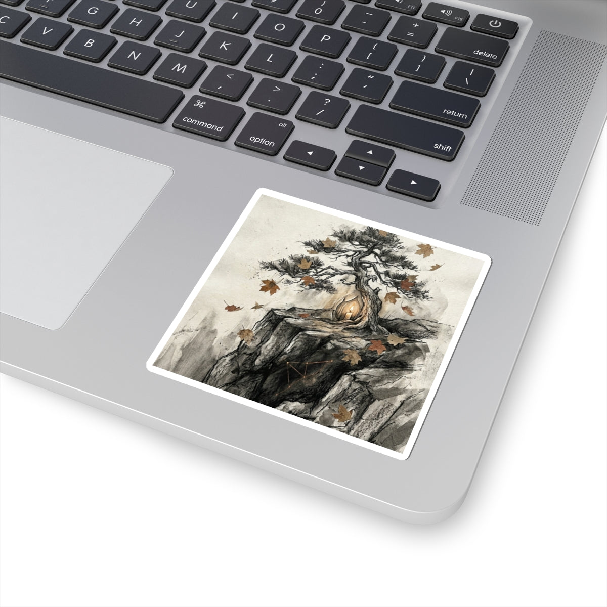 Pine Tree Sticker | Autumn Japandi Texture Art
