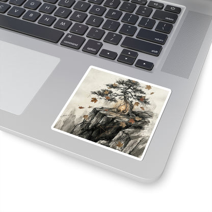Pine Tree Sticker | Autumn Japandi Texture Art