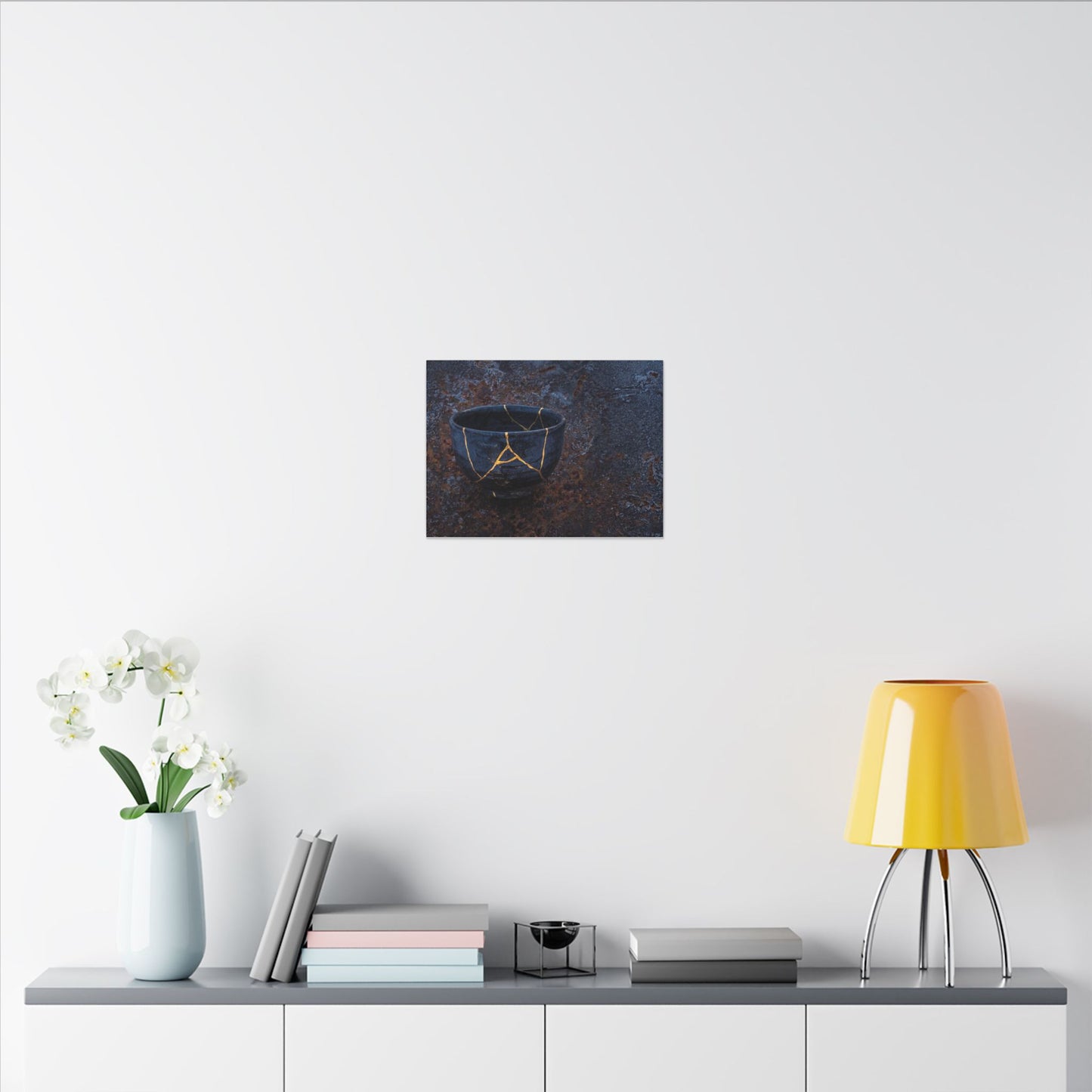 Rust Patina Winter Canvas Art | Kintsugi Healing Design