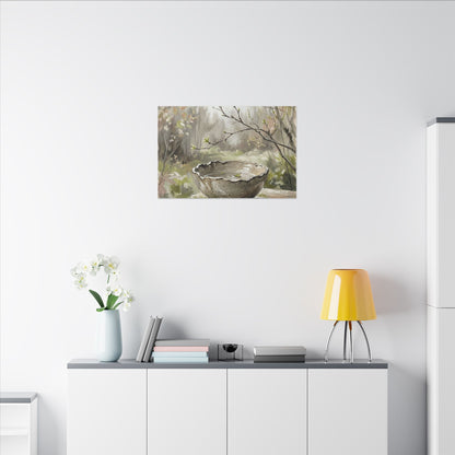 Japandi Ceramic Bowl in Overcast | Minimal Line Canvas Art