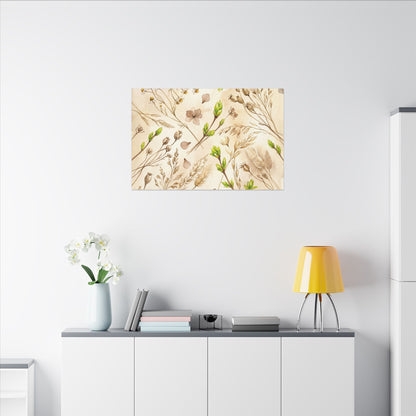 Spring Dried Flowers Watercolor Canvas Art | Earthy Decor
