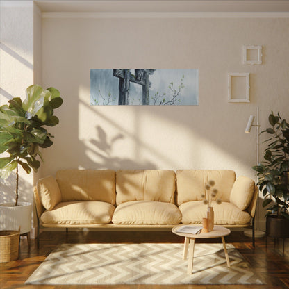 Torii Gate Canvas Art | Spring Zen Sumi E Art