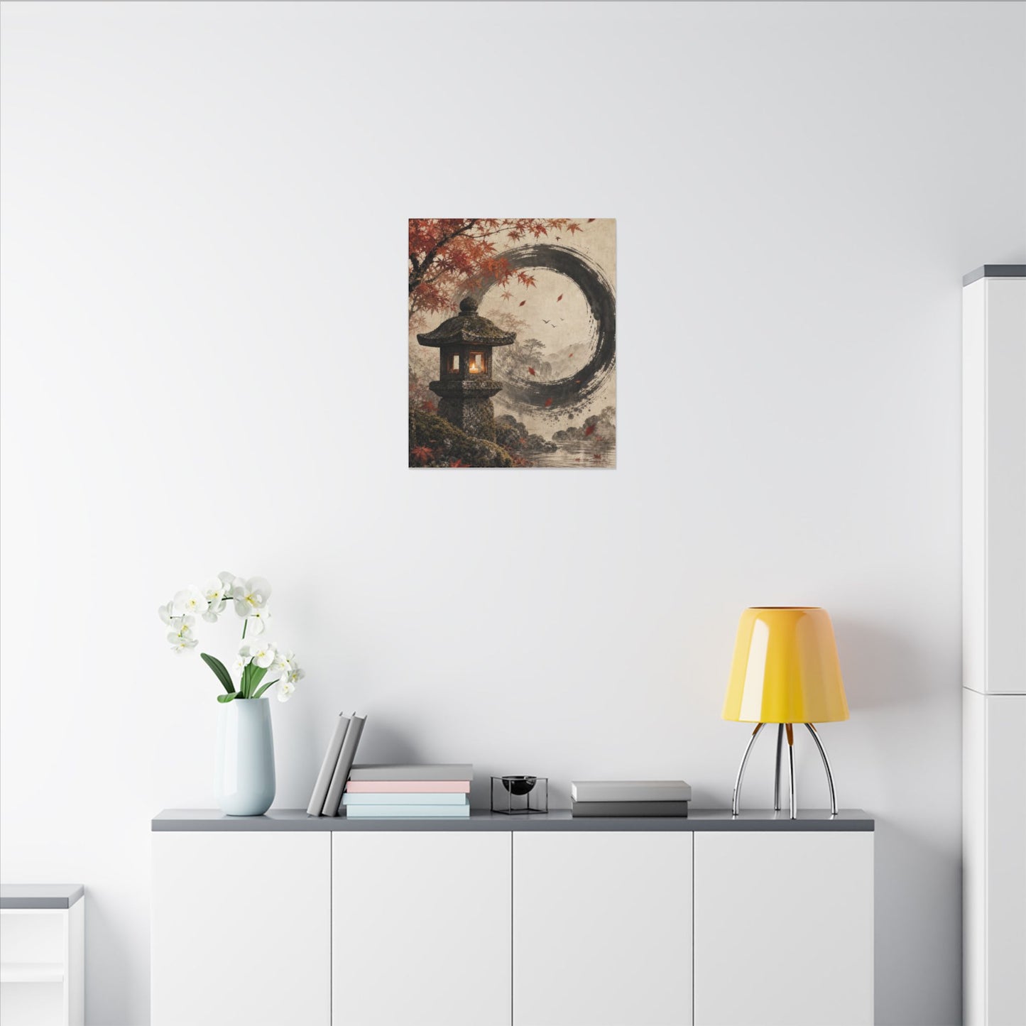 Ma Stone Lantern Canvas Art - Zen Enso