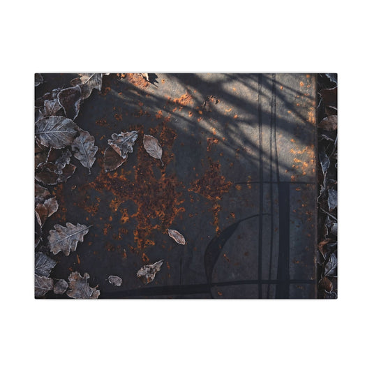 Shibui Rust Patina Canvas Art - Dark Japandi Charcoal Ink Art Print