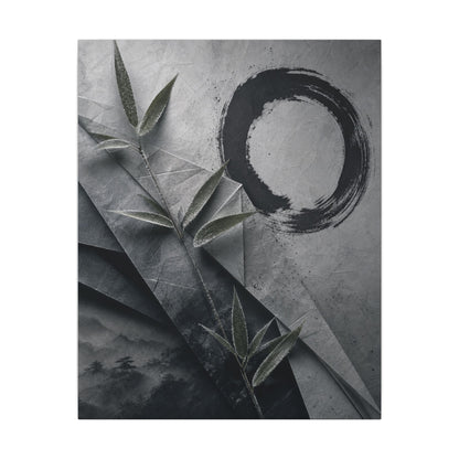 Winter Paper Fold Enso Canvas Art | Serene Decor