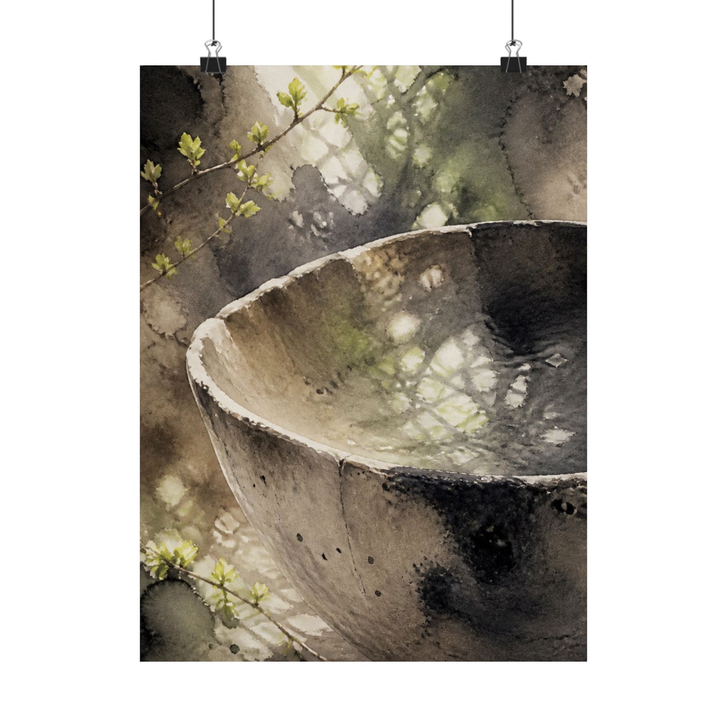 Ceramic Bowl Spring Wall Art Print | Japandi Cozy Design