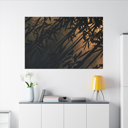 Sophisticated Shadow Play Canvas Art - Shadow Zen Dark Japandi