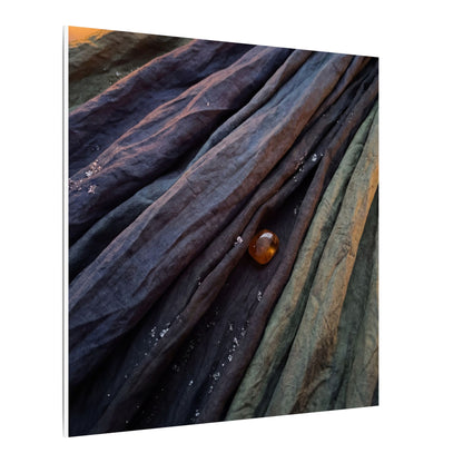 Silk Drape Shadow Zen Canvas Art | Moody Dark Japandi Art