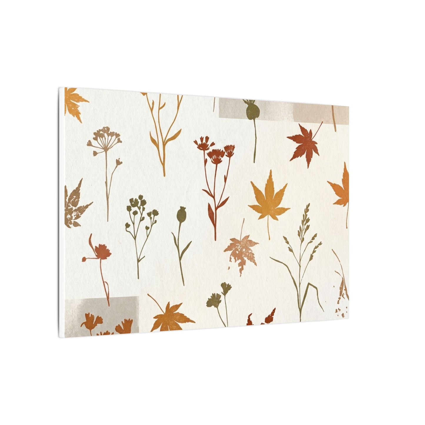 Autumn Dried Flowers Japanese Pattern Canvas Art | Elegant Decor