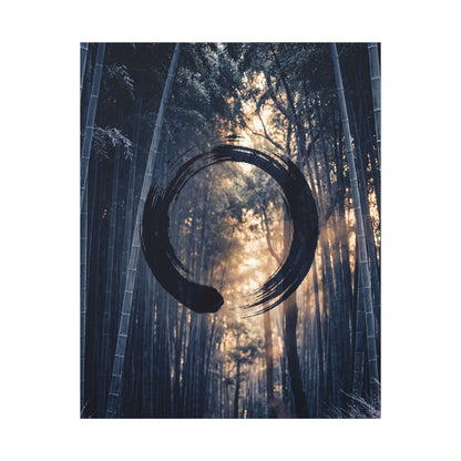 Bamboo Grove Canvas Art | Winter Zen Enso Art
