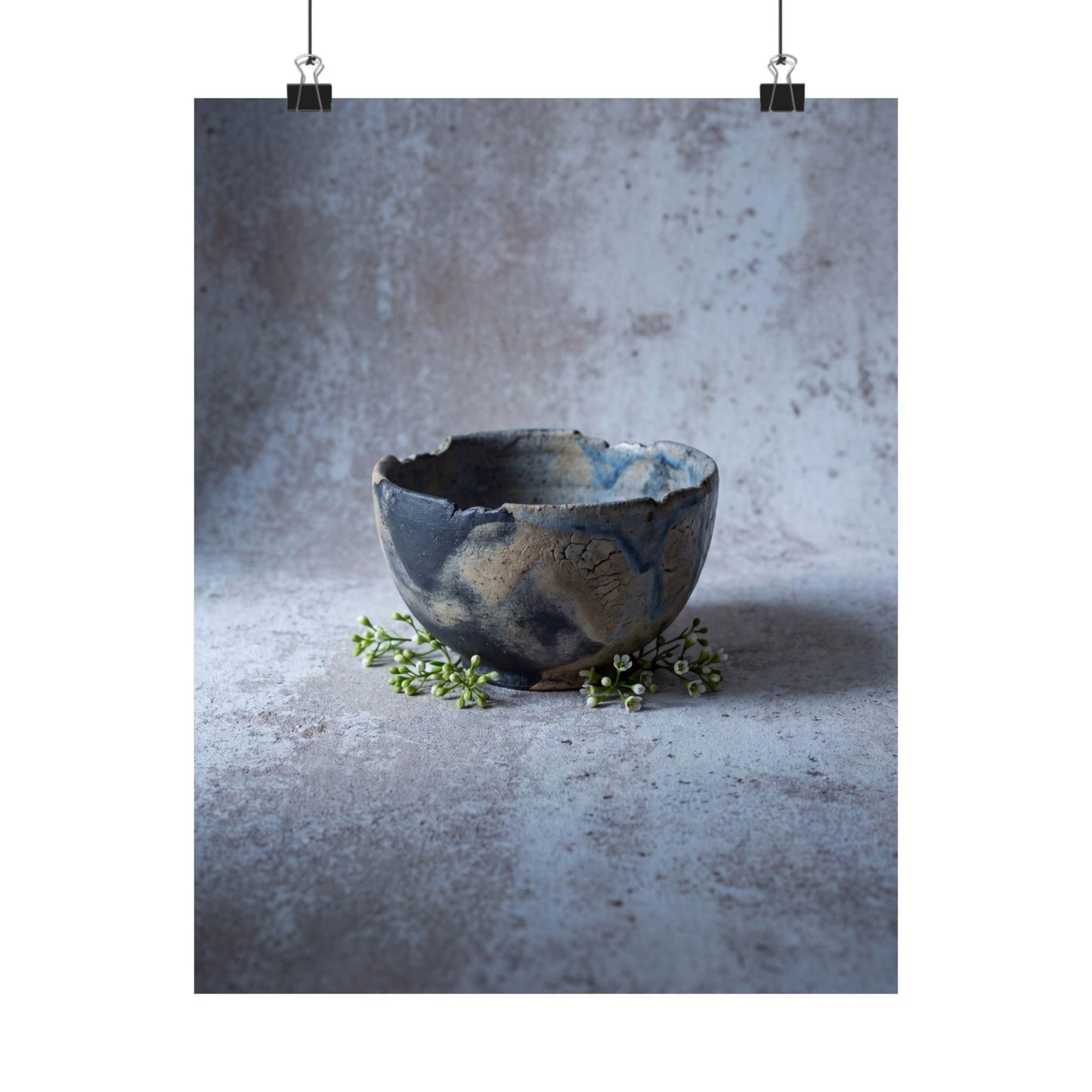Moonlight Ceramic Bowl Wall Art Print - Japandi Ma