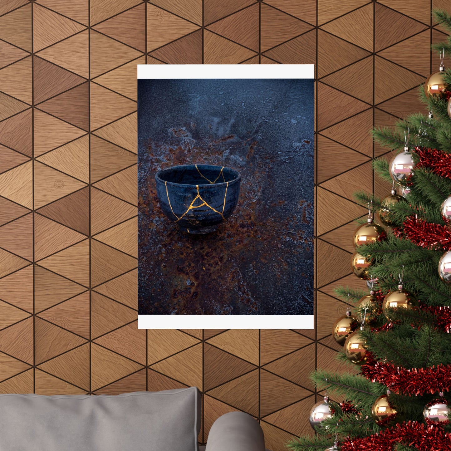 Philosophical Rust Patina Wall Art Print - Gold Repair Kintsugi