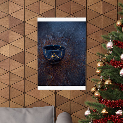 Philosophical Rust Patina Wall Art Print - Gold Repair Kintsugi