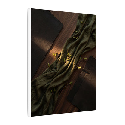 Silk Drape Canvas Art | Spring Dark Japandi Dark Texture Art