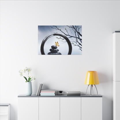River Stones Spring Canvas Art | Zen Peaceful Design