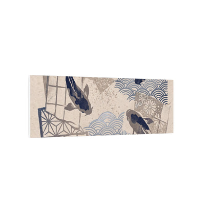 Earthy Koi Pond Canvas Art - Japanese Pattern Japandi