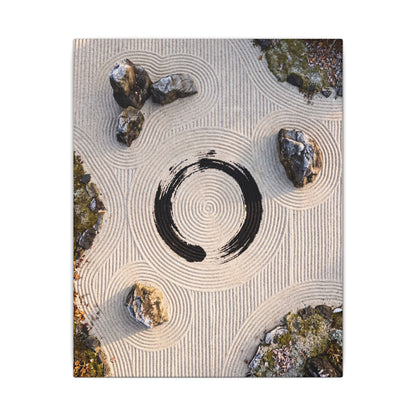 Rock Garden Canvas Art | Winter Zen Enso Art