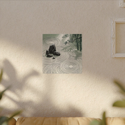Shibui Rock Garden Canvas Art - Zen Ukiyo E Inspired