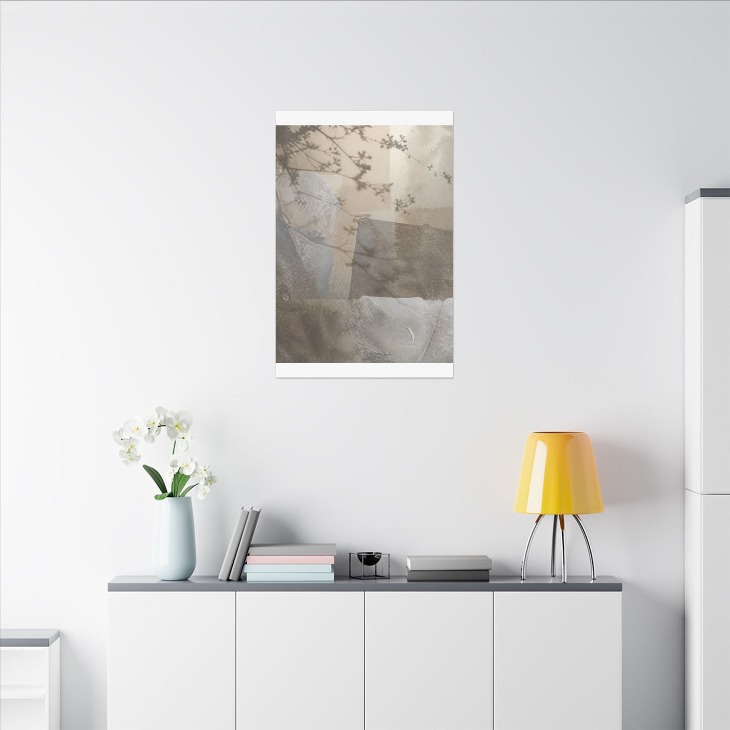 Neutral Shadow Play Canvas Art - Texture Japandi