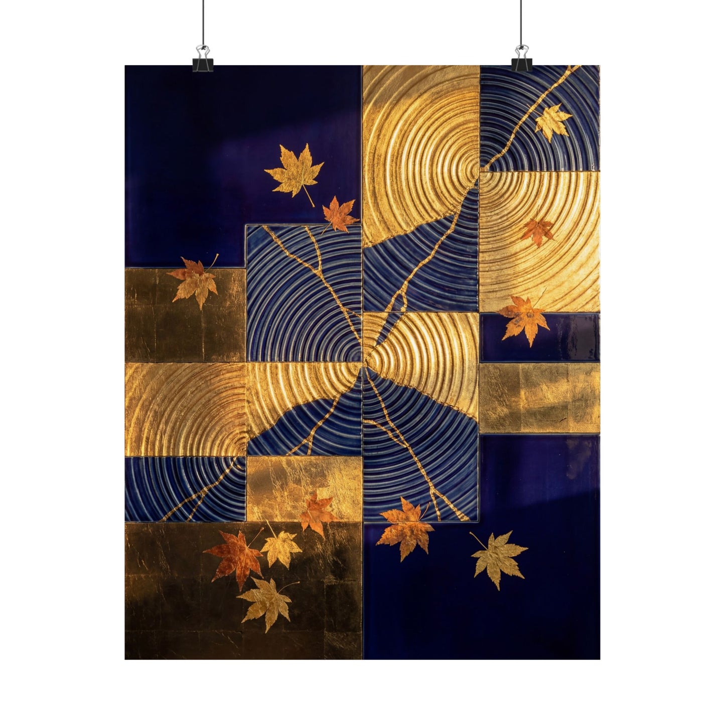 Water Ripple Autumn Wall Art Print | Kintsugi Beautiful Design Art Print