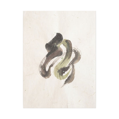 Ink Brushstroke Canvas Art | Spring Japandi Japanese Pattern Art